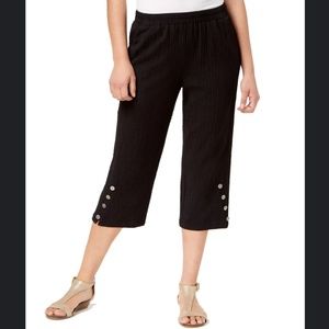 JM Collection Capri pants women’s L black button - hem